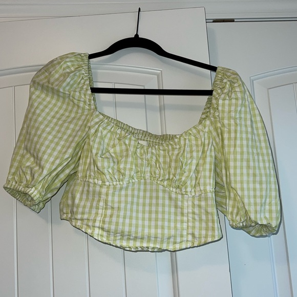 H&M Puff Sleeve Cotton Blouse **WORN ONCE** - Picture 2 of 5